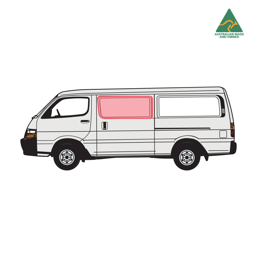 Side sliding door window cover for Toyota Hiace