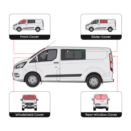 Full set of window covers for Ford Transit Custom