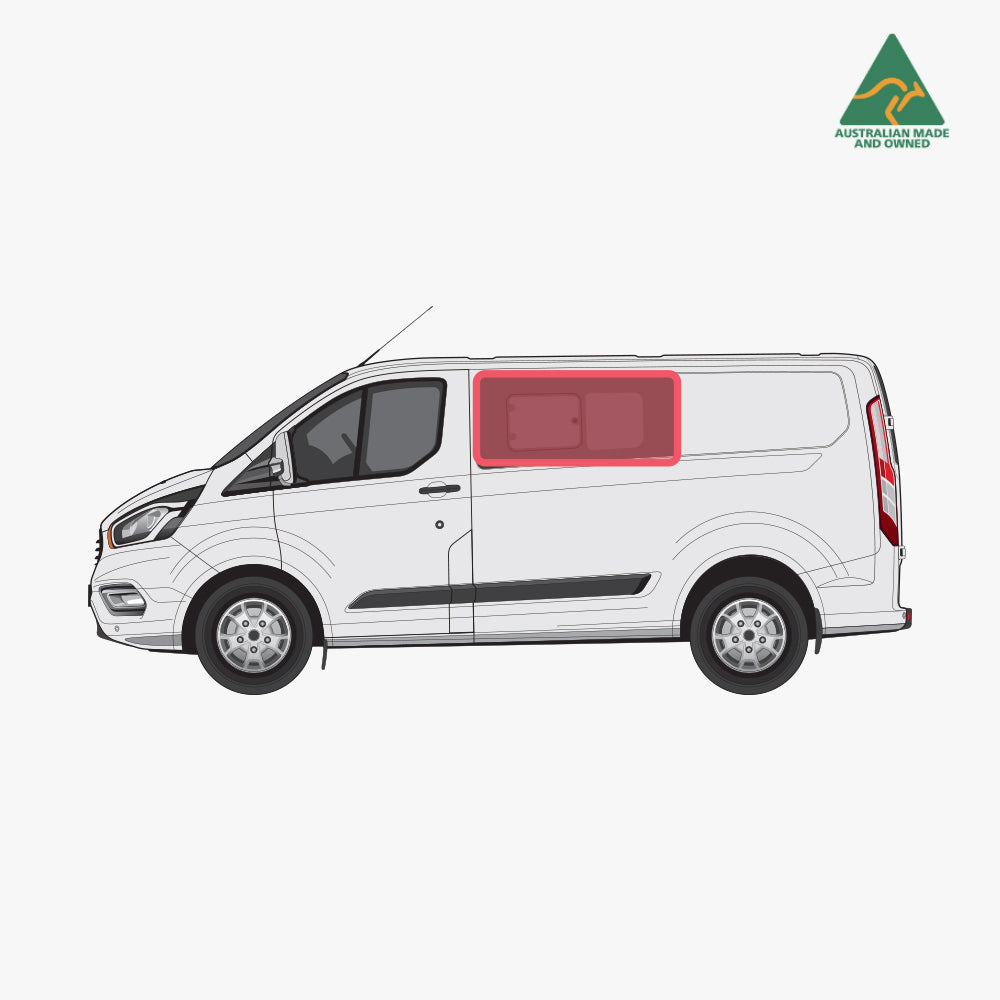 Slider door window cover for Ford Transit Custom