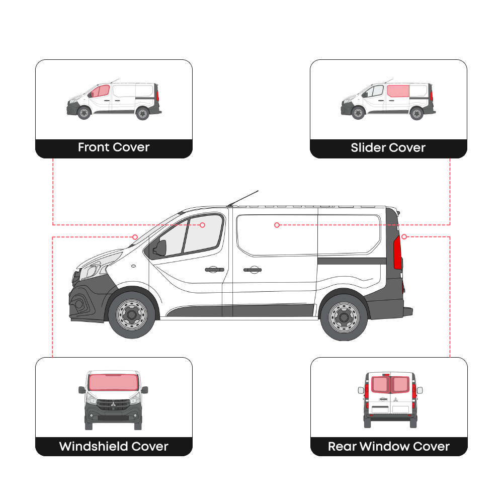 Mitsubishi Express rear door window cover