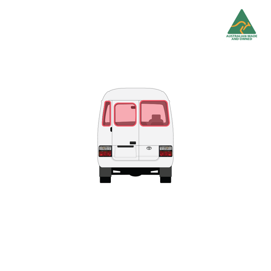 Toyota Coaster rear door window covers