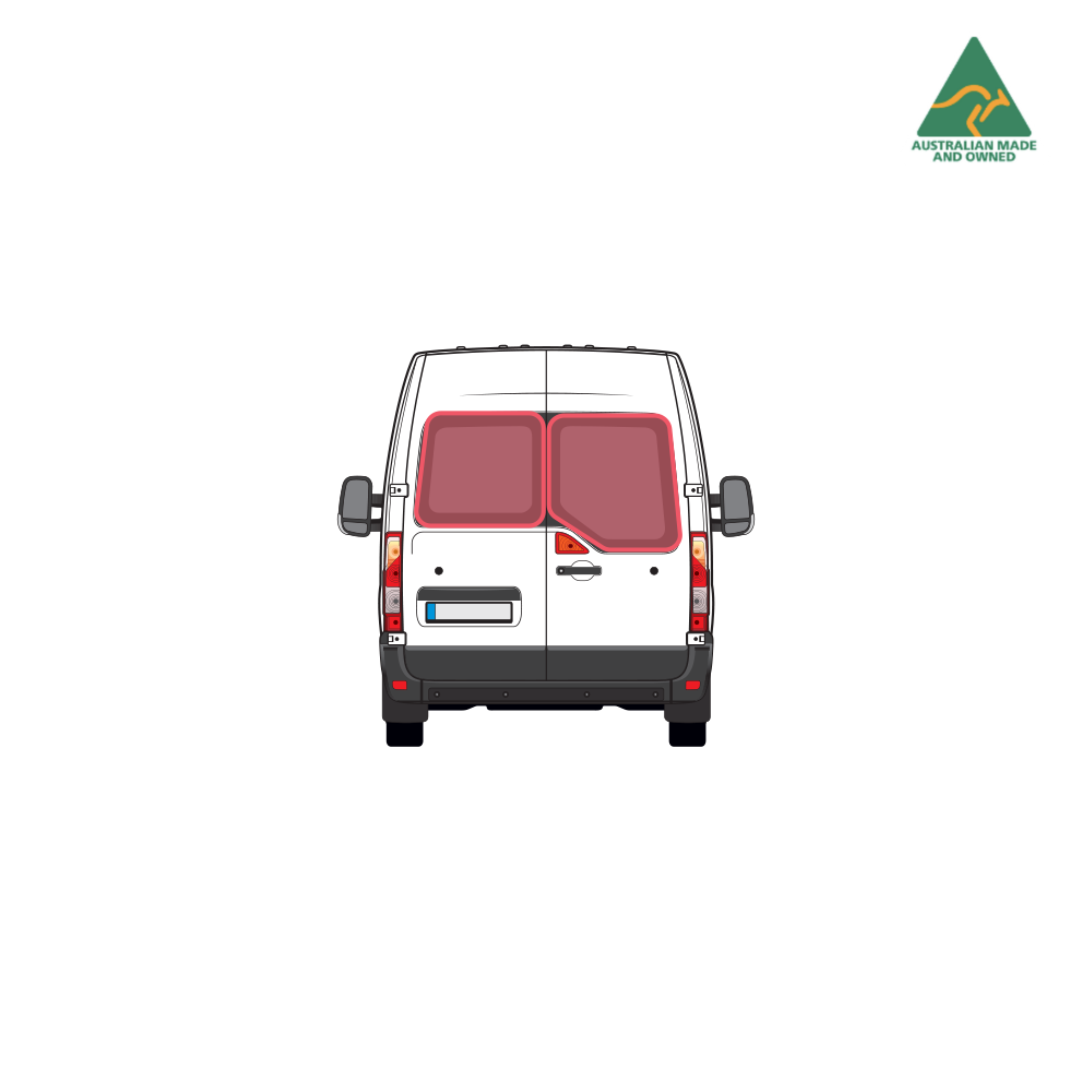 Rear door window covers for Renault Master