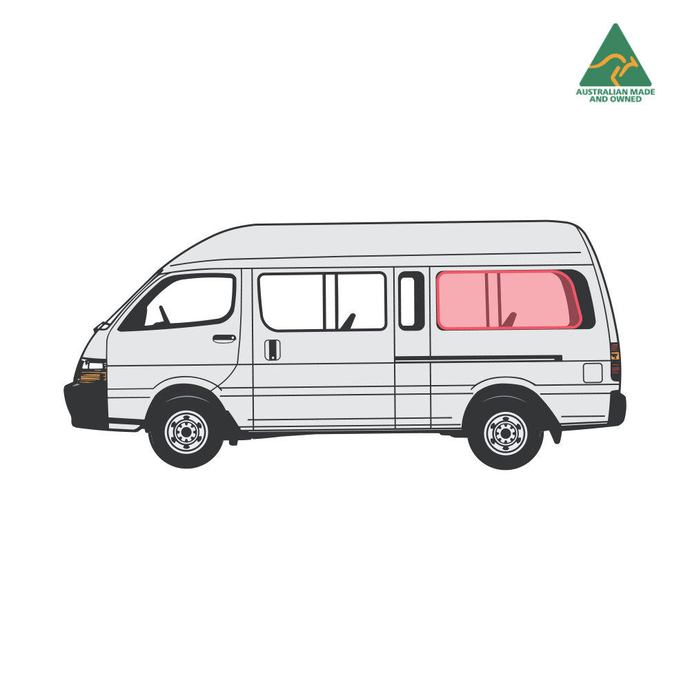 Toyota Commuter rear and middle panel window covers