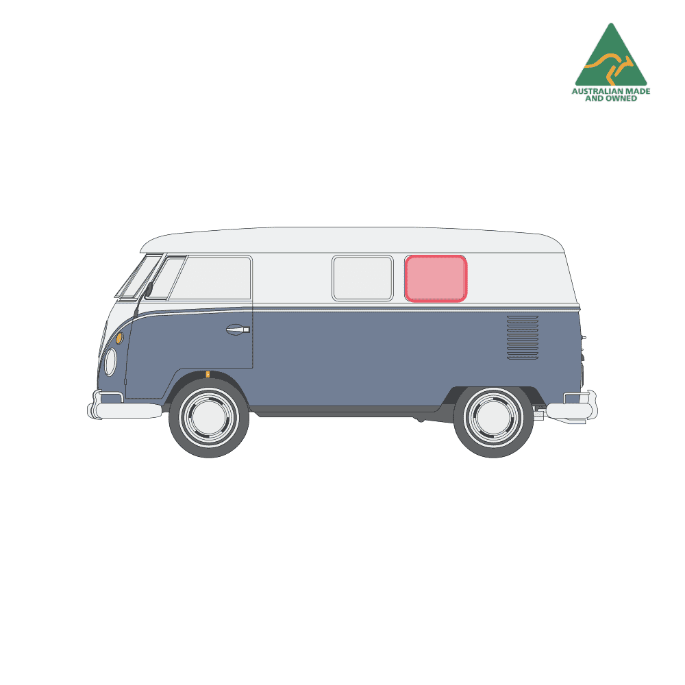 Kombi rear panel window covers