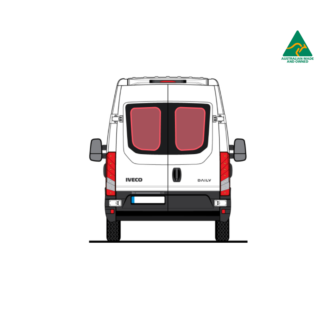 Rear door window covers for Iveco Daily