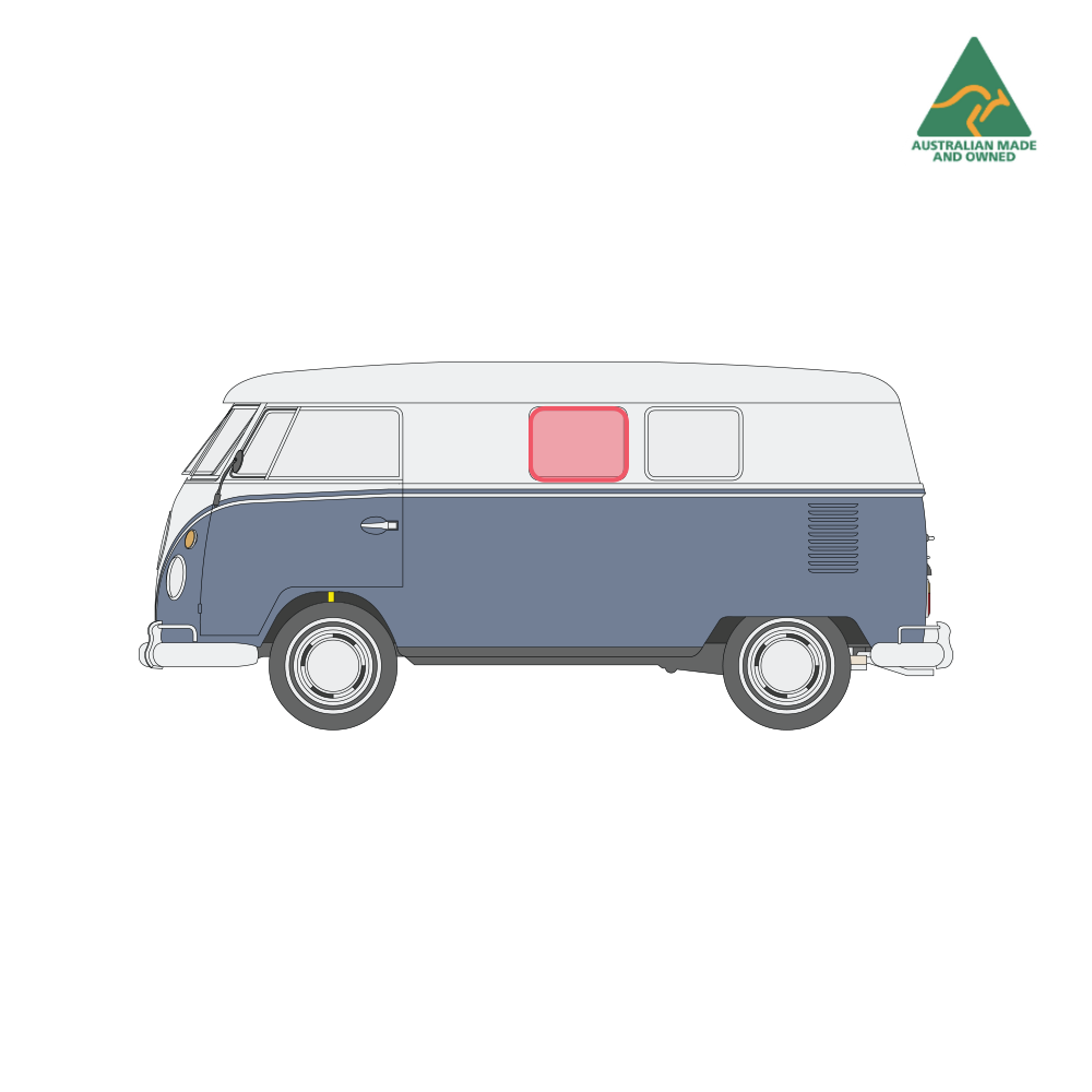 VW Kombi slider door window cover