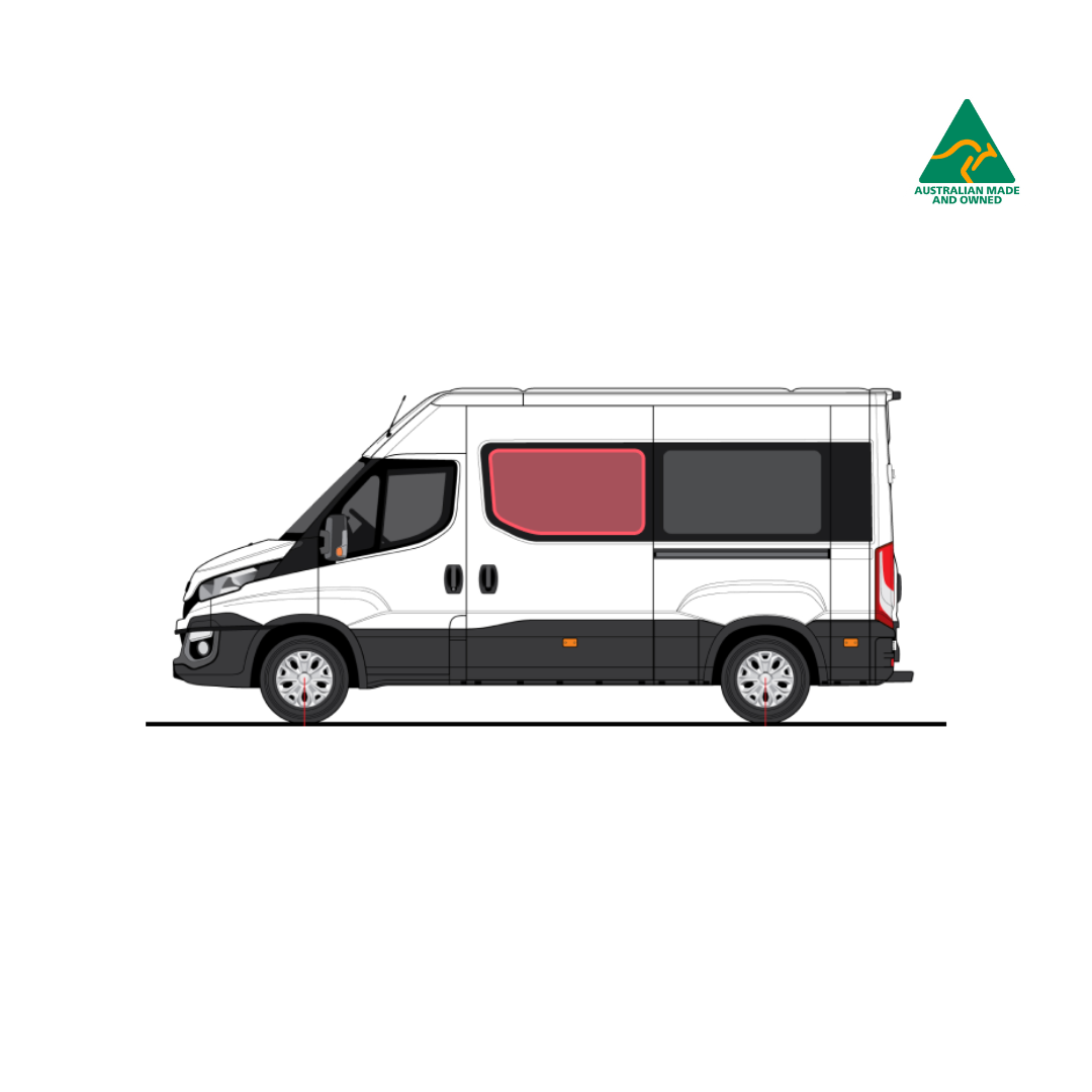 Sliding door window cover for Iveco Daily