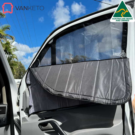 Front door window covers for Kea Nomad