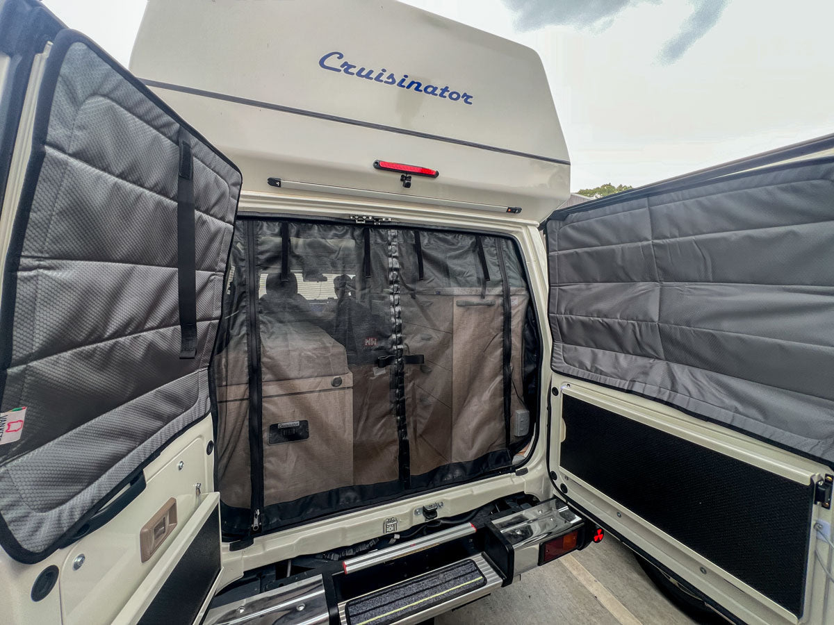 Rear door insect screen for Toyota Troopy