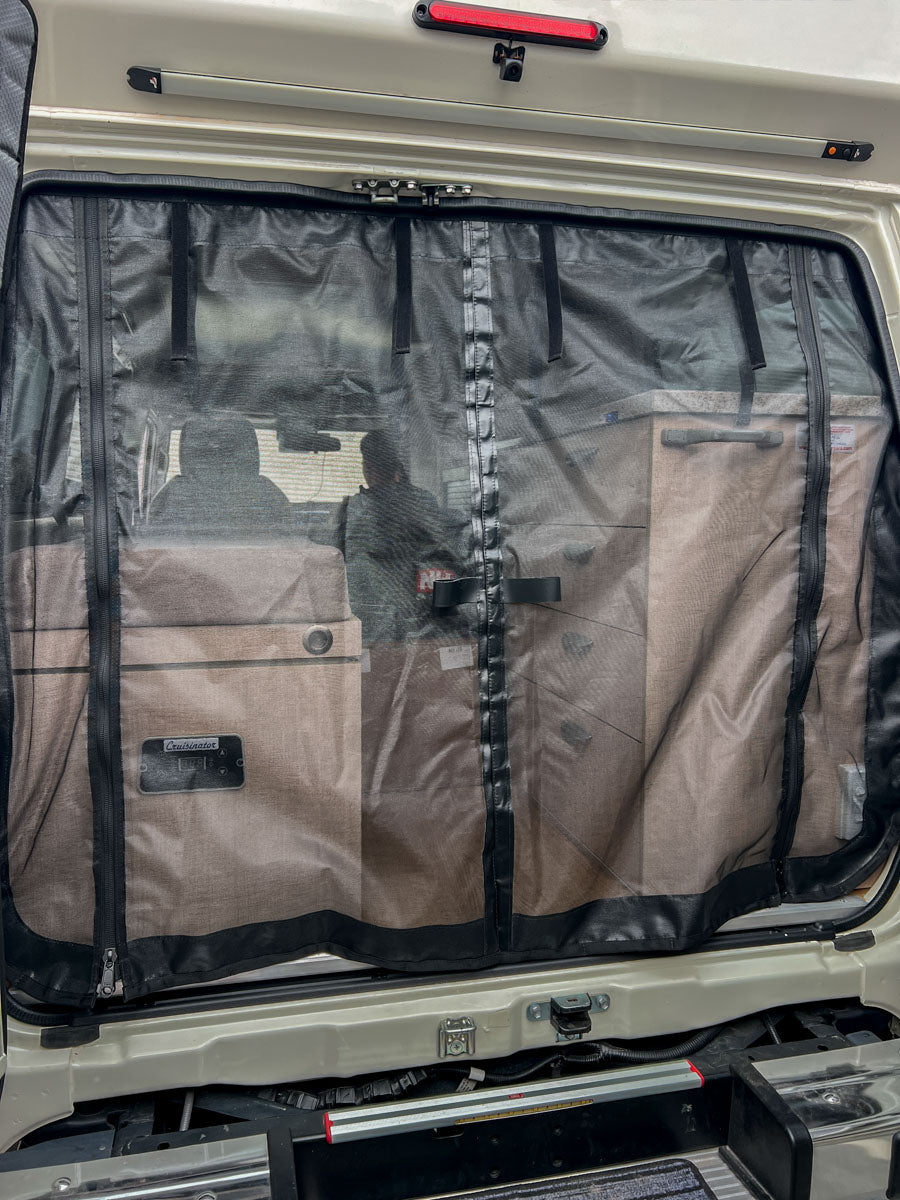 Rear door insect screen for Toyota Troopy